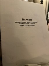 Dbx 160 X Single Channel Compressor Limiter Instruction Manual  			
