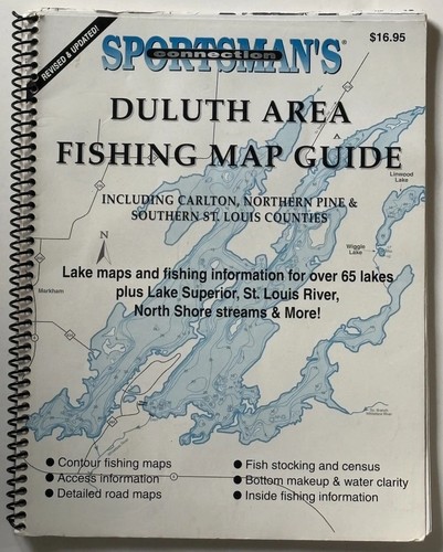 Sportsmans Connection Duluth Mn Area Fishing Map Guide Lake Maps Info 1996 - Picture 1 of 3