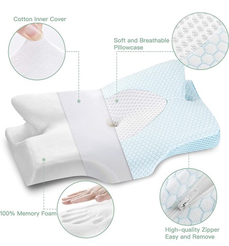 Cervical Memory Foam Kissen für Nackenschmerzen Orthopädisches Nackenkissen für Schulter - Bild 6 von 9