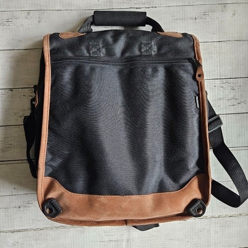 Sac à dos vintage années 90 Kensington Messenger pour ordinateur portable toile noire et daim - Photo 7/17