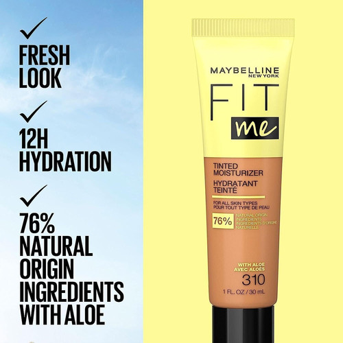 Maybelline Fit Me Tinted Moisturizer, Natural Coverage, Face Makeup, 375, 1... - Picture 6 of 10