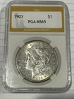 1903 Morgan Silver Dollar PGA MS. Beautiful Coin.Rim Toning. Grade For Yourself.