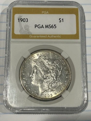 1903 Morgan Silver Dollar PGA MS. Beautiful Coin.Rim Toning. Grade For Yourself.