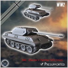 3D Printing 1/72 German Panzer V Panther/ M10 Ersatz tank Unpainted