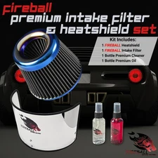 Reusable Cold Air Intake Filter and Heat Shield Kit Universal for Saturn