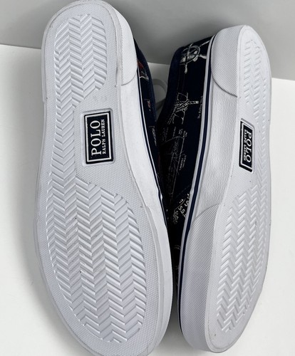 POLO RALPH LAUREN Faxon Sneakers Uomo 10.5 Faro Vela Nodi Scarpe da Barca NUOVE - Foto 14 di 23
