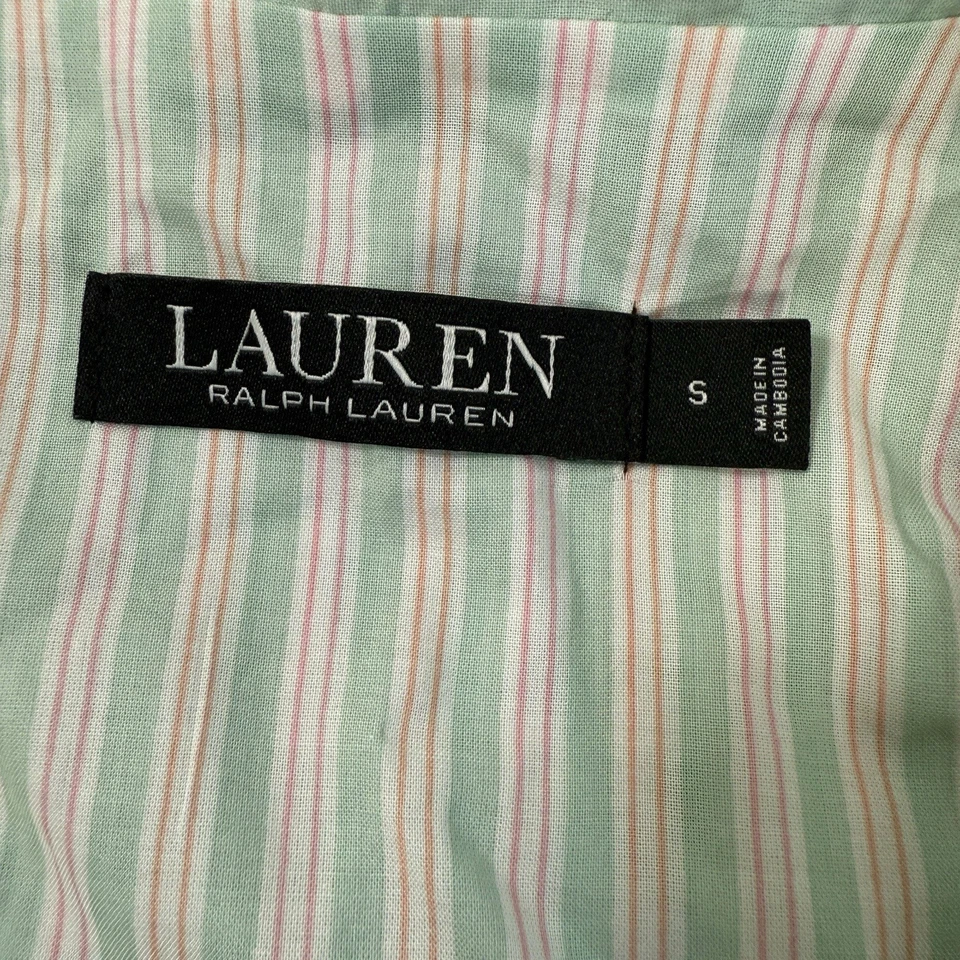 Conjunto de Pijama Ralph Lauren Pequeño Azul Verde Como Nuevo Rayas Top Pantalones Cortos Bordados Foto 3 de 4