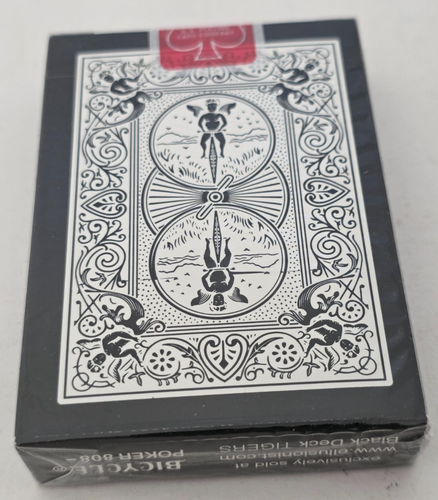 Bicycle Black Deck Tigers Playing Cards (NEW) Poker 808 Ellusionist White Pips - Picture 7 of 7