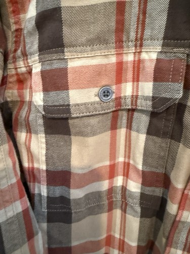 Wrangler Camicia Uomo M Arancione Plaid Perla Snap Manica Lunga Western Toppa Gomito - Foto 6 di 15