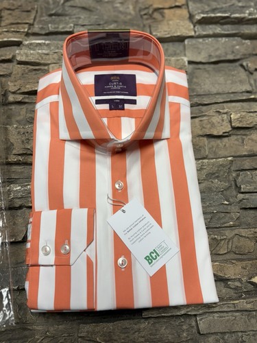 Hawes and Curtis Herren Button Down York Hemd Gr. L lang 37" Streifen Neu mit Etikett Slim Fit - Bild 2 von 6