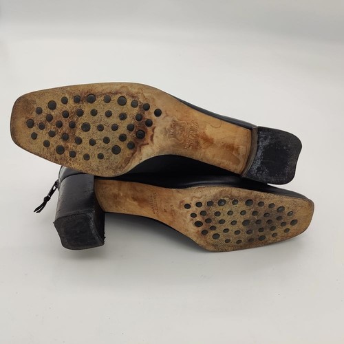 Botín de cuero con punta cuadrada STUART WEITZMAN para mujer tacón de 7 bloques de lujo dinero antiguo - Imagen 6 de 8