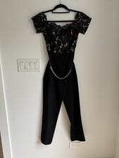 Eliza J Lace Off-The-Shoulder Jumpsuit Women's Sz 4