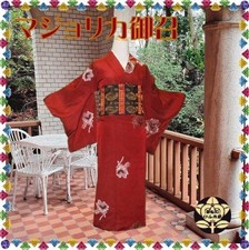Majolica Gosho Sparkling Kimono Red Floral Pattern