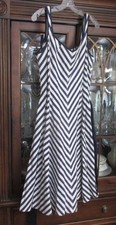 Talbots Size 14 Summer Dress, Chevron Navy and Cream Stripes
