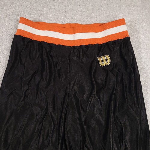 Vtg 80s Wilson Activewear Jogger Pants Mens 36 Black Orange Basketball Snap USA - Picture 3 of 16