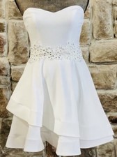 Dress White Lace Waist Strapless Dress size 13-14 New with Tags