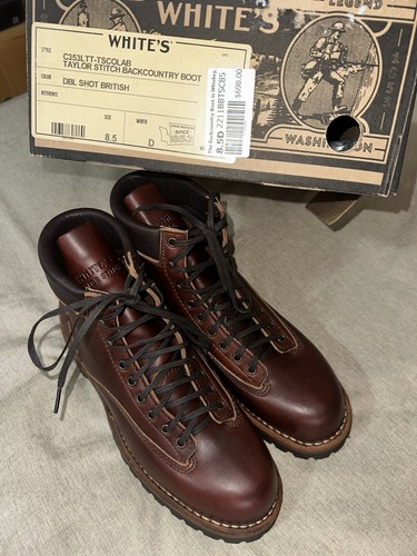 White’s Boots X Taylor Stitch. Backcountry Boot. Whiskey Color. 8.5D New In Box. - Picture 14 of 22