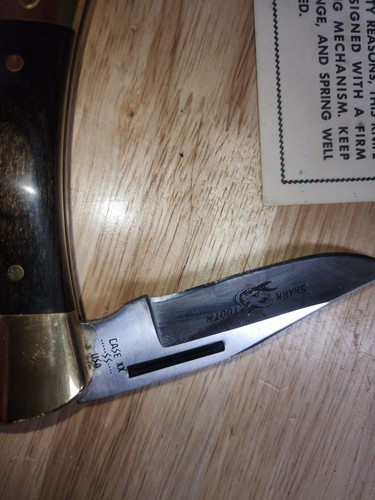 1981 Vintage Case XX P197 LSSP "Shark Tooth" blade etch wood handles NIB 9 Dot - Picture 2 of 16