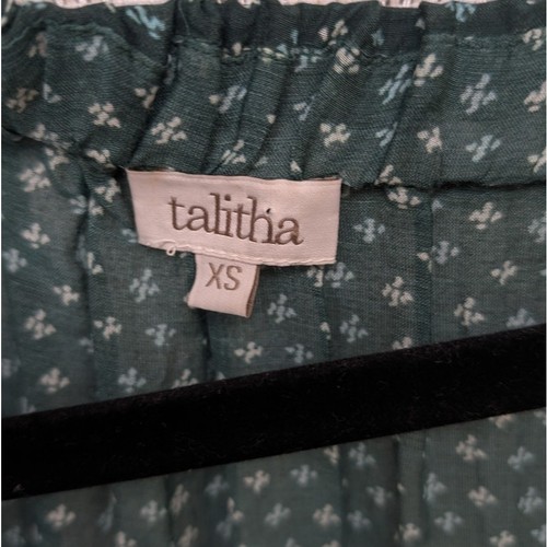 Talitha Green Floral Print Cotton/Silk Off-the-Shoulder Blouse Top, size XS - Picture 3 of 7