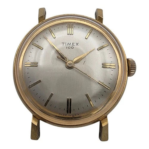 1958 Vintage Timex 100 Men’s Mechanical Watch Gold Tone USA 1950s