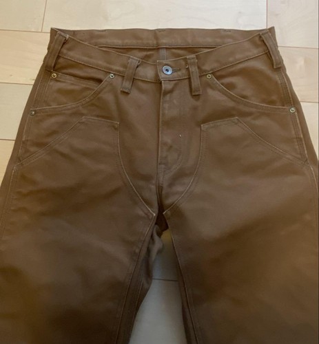 IRON HEART Double Knee Duck Work Pants W32 20oz Brown Beige Japan F/S - Picture 3 of 9