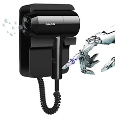 Hotel Wall Mounted Hair Dryer for Bathroom,Restroom Professional Blow Black