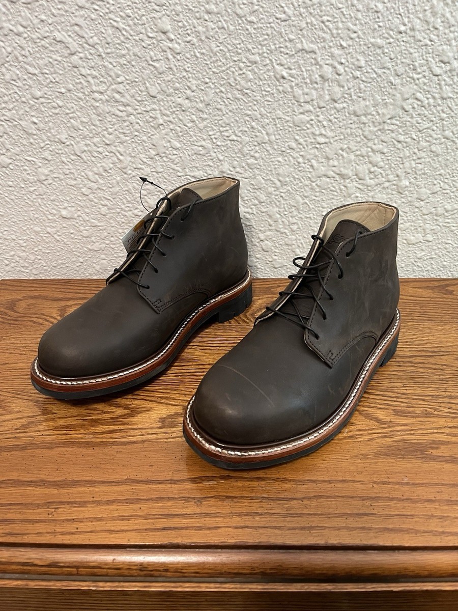 LL BEAN Chukka Boots Men Size 7 Brown Leather Vibram Soles  display picture 1