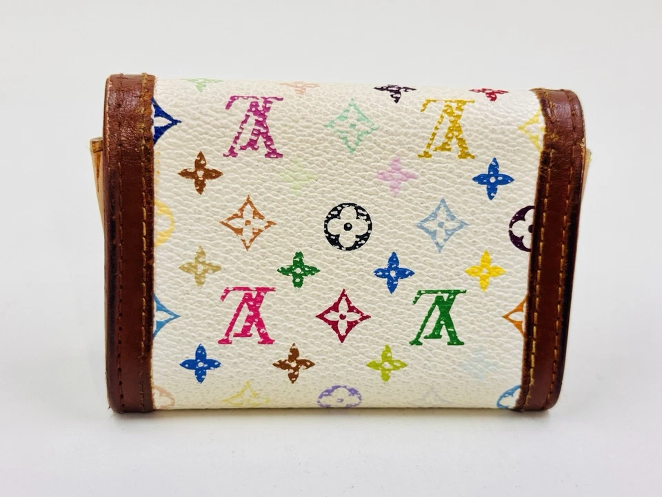 Louis Vuitton Vintage Multicolor Monogram Murakami White Mini Wallet Coin Purse - Image 2 of 4