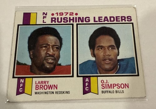1973 Topps Larry Brown/O.J. Simpson #1 1972 NFL Rushing Leaders