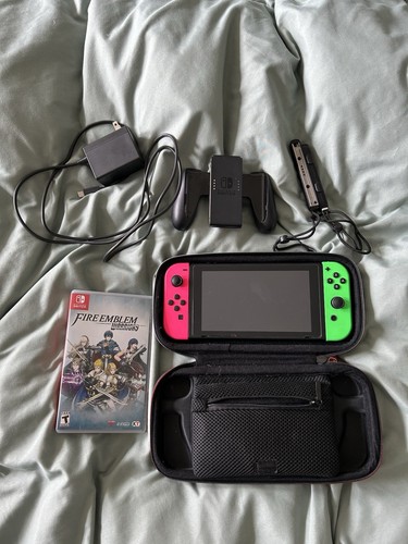 Nintendo Switch Console with Joy-Con Controllers Wrist Strap Case Fire Emblem