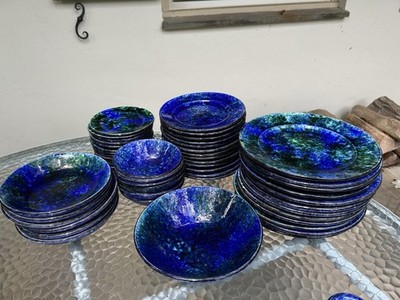 Stangl Mediterranean Vintage Dishware Hand Painted Plates And Bowls