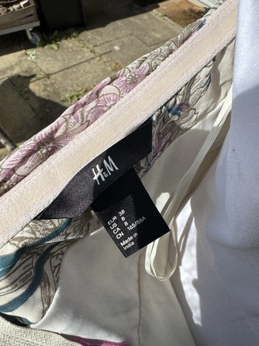 Neuw. H&M Kleid 38 Sommerkleid Blumen Neckholder Maxikleid Gefüttert - Bild 5 von 6