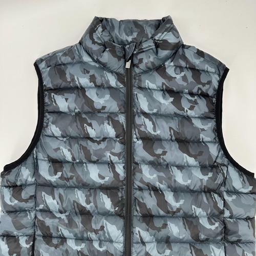 Pineda Covalin Vest Womens Large Gray Camo Puffer Quilted Zip Mexico Camouflage - Picture 2 of 9