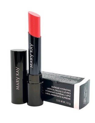 New In Box Mary Kay Supreme Hydrating Lipstick Coral Confetti 155215 Full Size