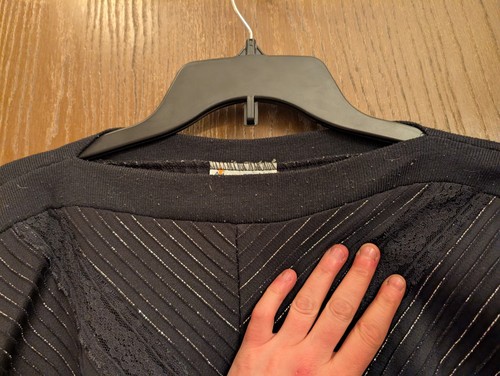 Vintage 70er Jahre Kalico Queen California Bluse schwarz metallic gestreift Größe 44 - Bild 3 von 13