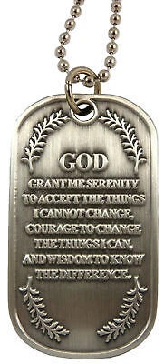 Serenity Prayer - Spiritual Metal Key Chain / Dog Tag 4377 - Image 1 of 1