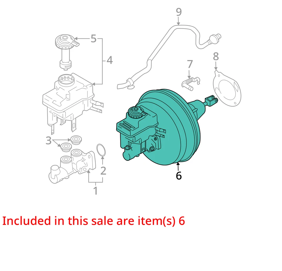 Power Brake Booster Fits 06-08 BMW 750i 1698092 - Imagem 3 de 4