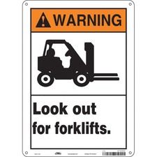 CONDOR 476R80 Safety Sign,14 inx10 in,Aluminum 476R80
