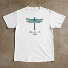    National Geographic "Why Am I So Fly" Dragonfly Graphic T-Shirt S-5XL Unisex