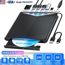 External Blu-ray Drive USB 3.0 Type-C BD DVD CD Read Write Drive for Windows Mac