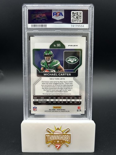 Michael Carter 2021 Panini Prizm Pink Auto Rookie Autograph #365 PSA 8 NM-MT - Bild 2 von 2