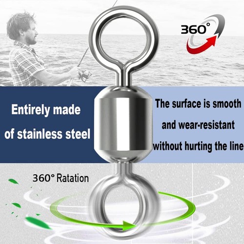 70/210pcs Fishing Swivels Rolling Barrel 1#10 2#10 4#10 6#20 8#20 - Picture 4 of 7
