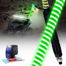 1PC Upgrade Brightness COB Whip Lights, Quick Install and Removal, 3FT Green
