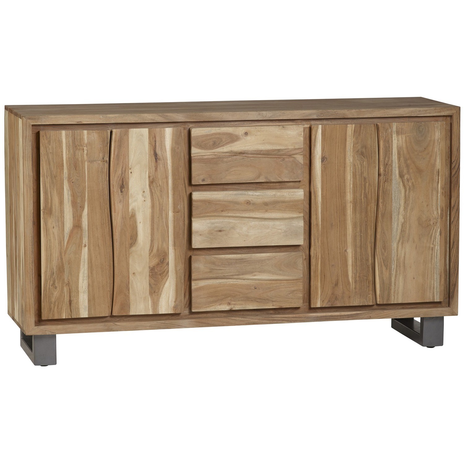 Big Furniture Warehouse Live Edge Solid Acacia 3 Door Large Sideboard RRP £600