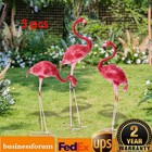3 Pack Flamingo Garden Statue Pink Sculpture Decor Yard Art Metal Statues New
