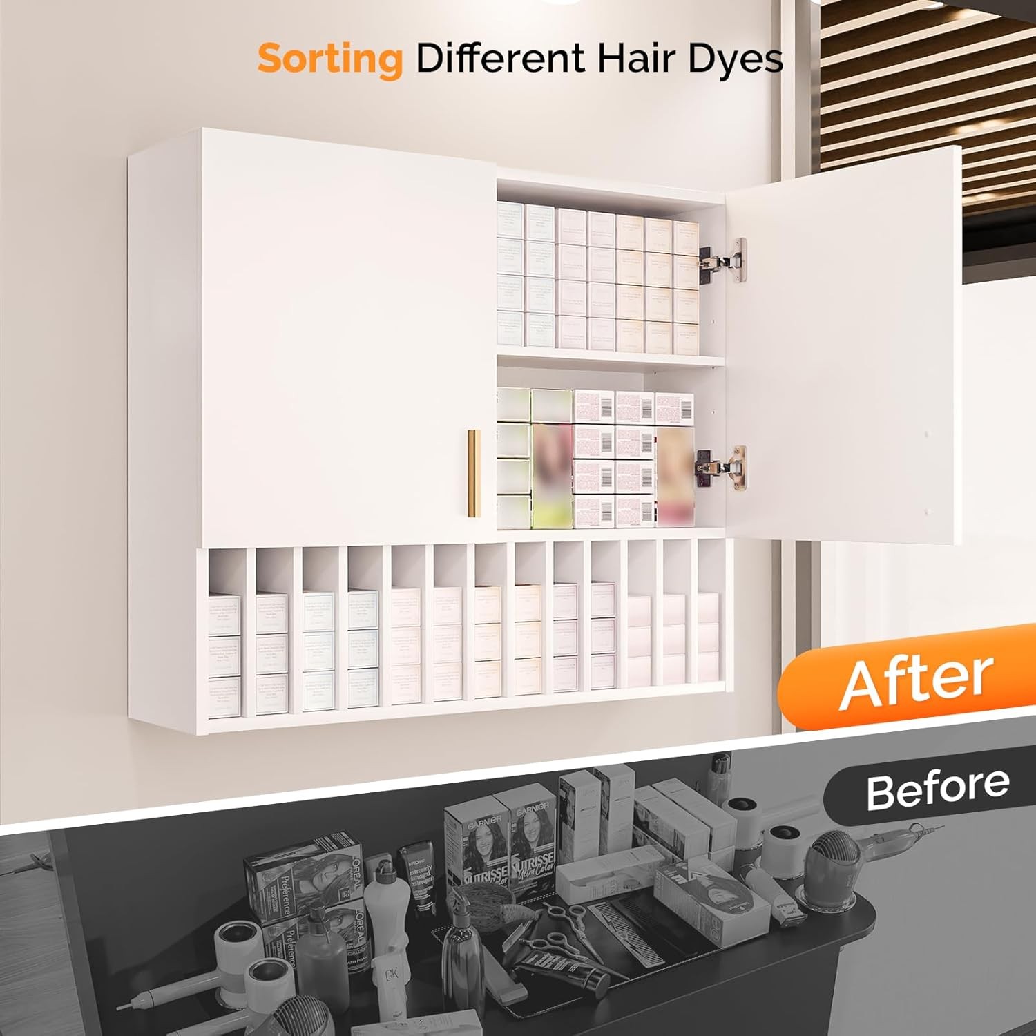 Organizer Rack With Adjustable Shelves For Salon