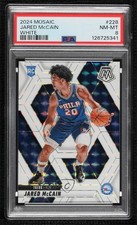 2024-25 Panini Mosaic Rookies White Prizm /25 Jared McCain #228 PSA 8 Rookie RC