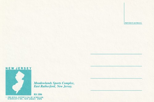 The Meadowlands - New York Giants & New York Jets Football Stadium Postcard - Picture 2 of 2