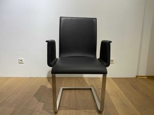 Girsberger Stuhl Lynn S AL B105 Leder Donna Grey 7000 Gestell Verchromt - Bild 3 von 6
