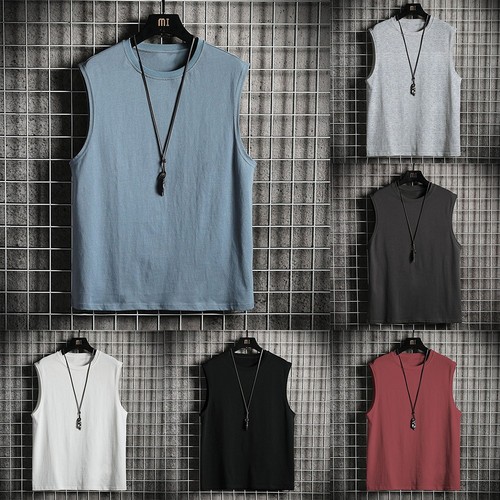 New Men T-Shirts Tops Casual Comfortable Fitness Leightweight Sleeveless - Picture 5 of 16